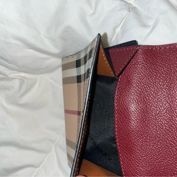 Burberry Burgundy and Beige Wallet - Picture 5 of 6